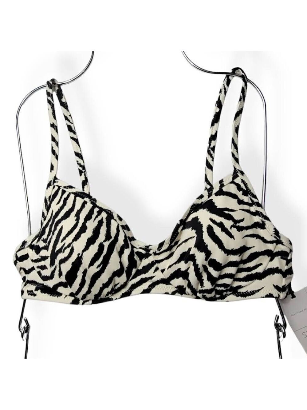 Shade & Shore Underwired  Zebra Print Bikini Top 32B